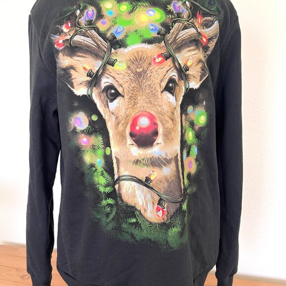 Rudolph Christmas Light Up Sweatshirt - Size Medium - Picture 3 of 9